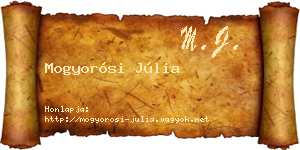 Mogyorósi Júlia névjegykártya